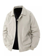 Men's Jacket Zip Up Long Sleeve Solid Pocketed Basic Style Outwear M-4XL Beige 694664d4326a403c8e7698a0d541047e-Max-Origin Trendsi