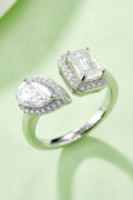 Murray 1 Carat Moissanite Stone Silver Open Ring 925 Sterling Platinum-plated White 69655d3104674d79af5dfe3e98a6b6b2-Max Trendsi
