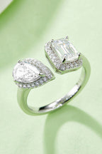 Murray 1 Carat Moissanite Stone Silver Open Ring 925 Sterling Platinum-plated White 69655d3104674d79af5dfe3e98a6b6b2-Max Trendsi