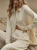 Women's Outfit Set Long Sleeve Shirt and Pants Set Pocketed Lightweight Two-piec 6970509629e548d7b74df69c436deacc-Max-Origin Trendsi