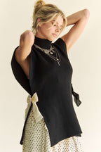 Davi & Dani USA Knit Top Black Side Split Turtleneck Sleeveless Women Sweater 699f5d59-e0fa-425e-8433-ba4f5f7b9fb1-Max Trendsi