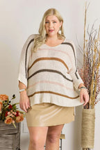 ADORA Sweater Ivory Multi Color Strip Oversized Lightweight Knit Long Sleeve 69b8d18d-ce34-4924-aa78-8334cf47d03e-Max-Origin Trendsi
