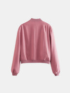 Leopard Cropped Women Jacket Baseball Collar Pocketed Snap Long Sleeve 69c3c7c9-9344-478c-bfeb-89d567250322-Max Trendsi