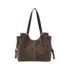 Casual Retro Women's Tote Bag Fashionable Adjustable Strap Medium Handbag Brown
