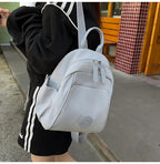Casual Mini Nylon Backpack Bag Women's Simple Solid Casual Lightweight Schoolbags