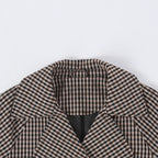 Women's Plaid Trench Coat Single-Button Casual Fashion Autumn Outwear