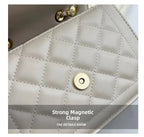 Women's Quilted Flap Chain Crossbody Bag Small Square Black Purses