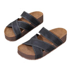 Casual Thick Bottom Platform Sandals Women's Summer Fashion Cross Strap Flat