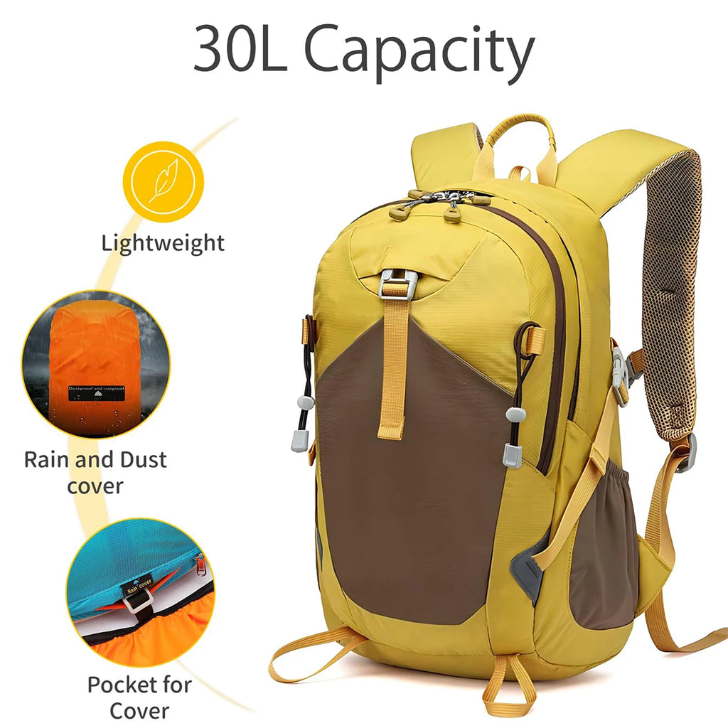 Hiking Backpack 30L Foldable Travel Daypack Lightweight Color Block Daypack