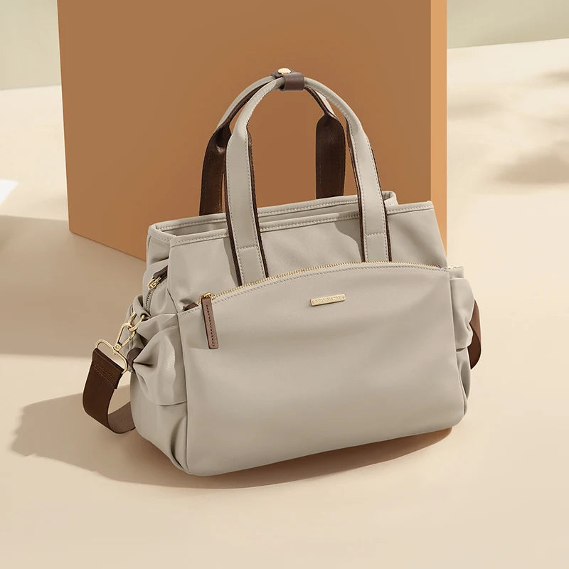 Top Handle Nylon Shoulder Bag Women's Casual Zipper Medium Crossbody