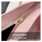 Women's Large Tote Handbag Braided Handle Large PU Leather Zipper Purses