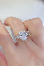 Silver Ring 2 Carat Moissanite Teardrop Stone 925 Sterling Jewelry with Box 6a22b64e-9f97-424f-8582-da1e77f284a1-Max Trendsi