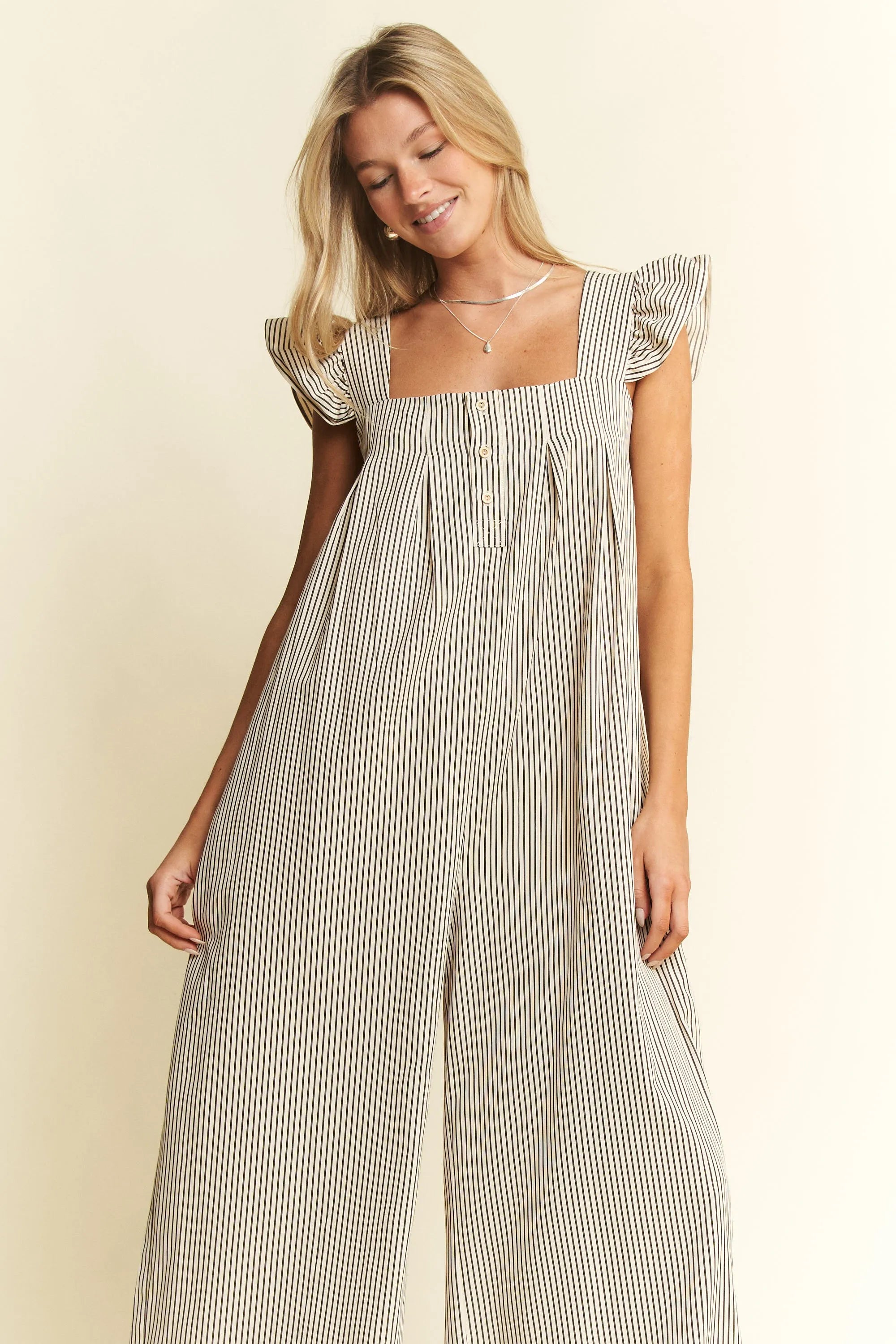 Jade By Jane Jumpsuit Women Stripe Sleeveless Ruffle Wide Leg Pocketed 6a2f0b8648784ec1ade03e2609ec6a16-Max-Origin Trendsi