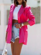 Women's Longline Blazer Lapel Collar Long Sleeve Casual Outwear 6a33e6ad-9325-4cd4-8904-cbcac1b95bee-Max-Origin Trendsi