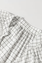 Mini Dress Frill Plaid Oversized Notched Balloon Long Sleeve Cotton Blend 6a7ba2fa-68a8-4133-bfc6-6c60c605c13c-Max Trendsi