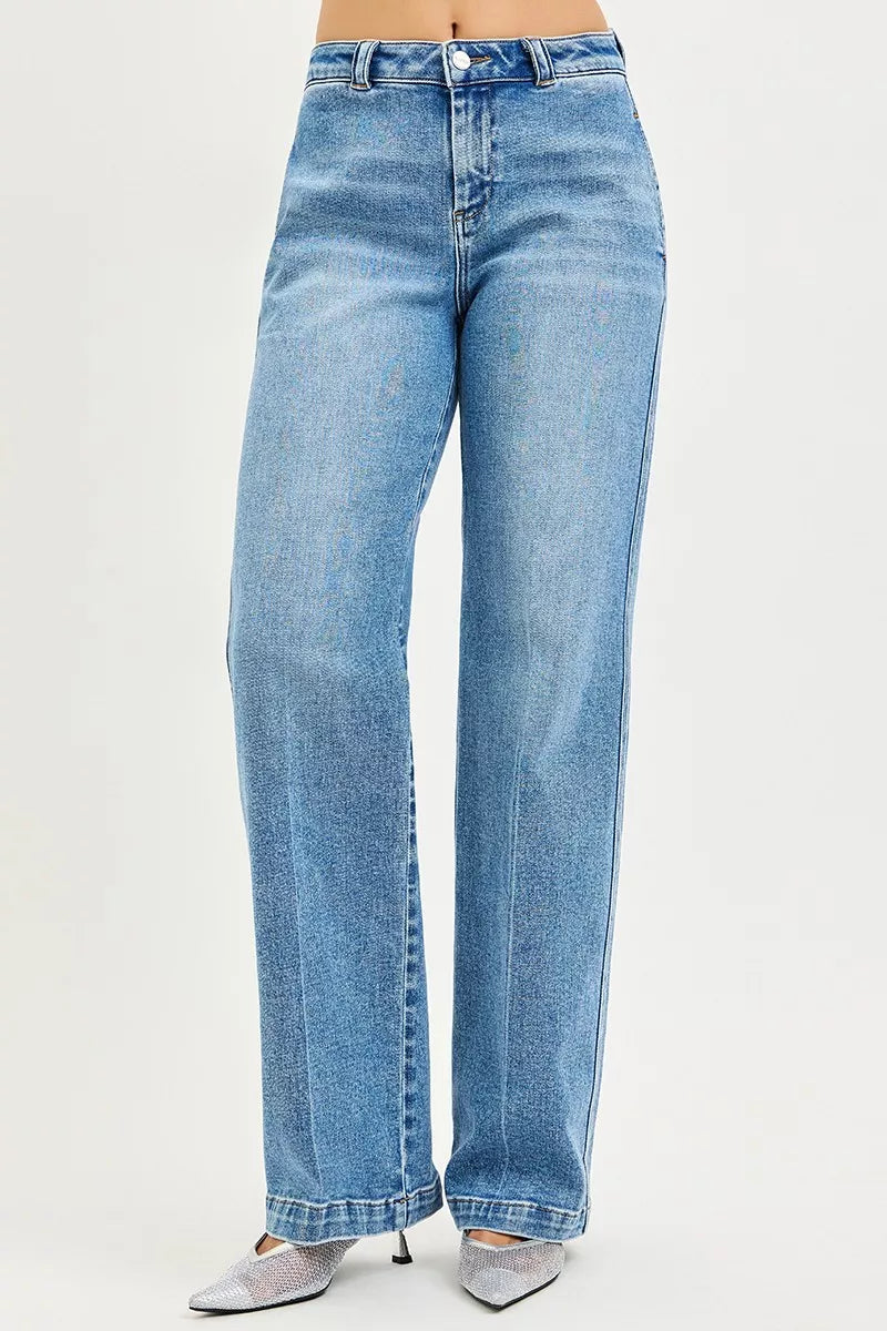 RISEN Womens Straight Jeans Slouchy Medium Wash Denim Pants 6ae3a9d2226b4891b64b7db9f1dafd3a-Max-Origin Trendsi