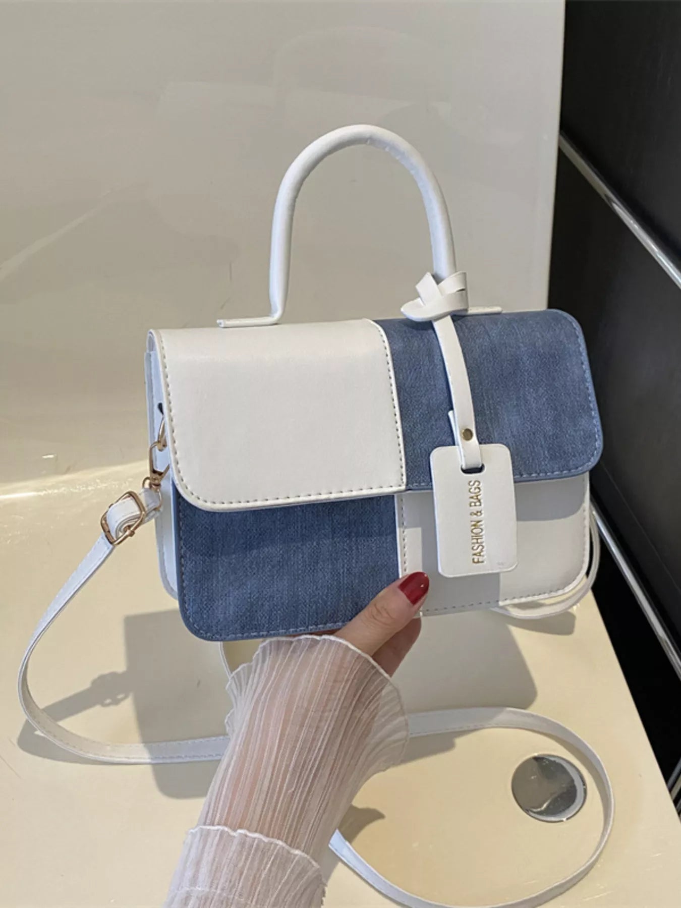 Womens Crossbody Bag Small Pu Leather Two-Tone Plaid Flap Handbag 6b013ddc76ab4e4ca7874d3d2c3a92e0-Max-Origin Trendsi