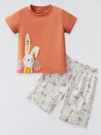 Children's Bunny Short Sleeve T-Shirt and Shorts Set