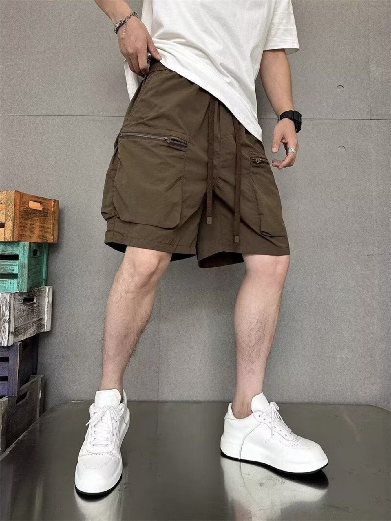 Men's Plus Size Relaxed Fit Cargo Shorts with Multiple Pockets