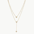Necklace Stainless Steel Zircon Double-Layered Pendant Gold One Size 6b68baf9-54d1-44d9-b32e-472762042db3-Max Trendsi
