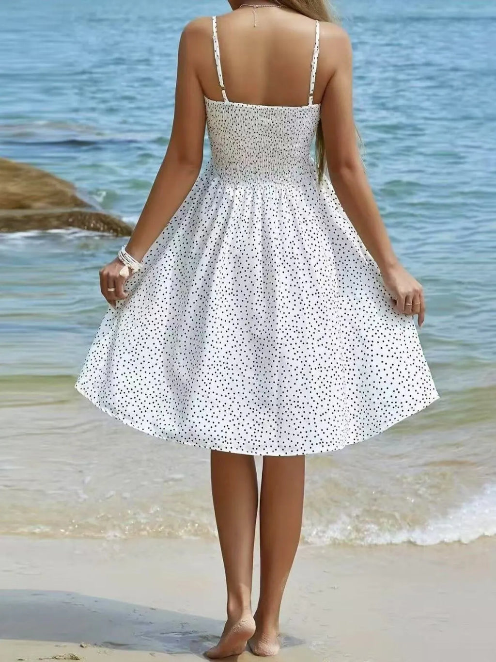 Mini Cami Dress Swiss Dot Smocked Square Neck with Thin Straps 6bacbe2a0f4641f9846f6f5003ae95ce-Max-Origin Trendsi