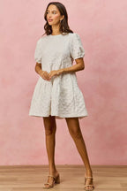 SO ME Floral Mini Dress White Jacquard Diagnol Tiered Short Sleeve 6bd1be1ada7a42ad829ba90c0c1880ae-Max-Origin Trendsi
