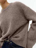 Women Sweater Round Neck Drop Shoulder Long Sleeve Soft Solid Pullover 6be6fc35-ac1a-46e9-9799-fb6428321ef3-Max Trendsi
