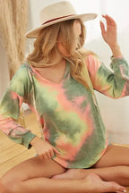 BiBi Womens Hoodie Tie Dye Green Mix Terry With Twill Tape Drawstring Hood 6bf367c8adbf4f468fa3dfc91c576faf-Max-Origin Trendsi
