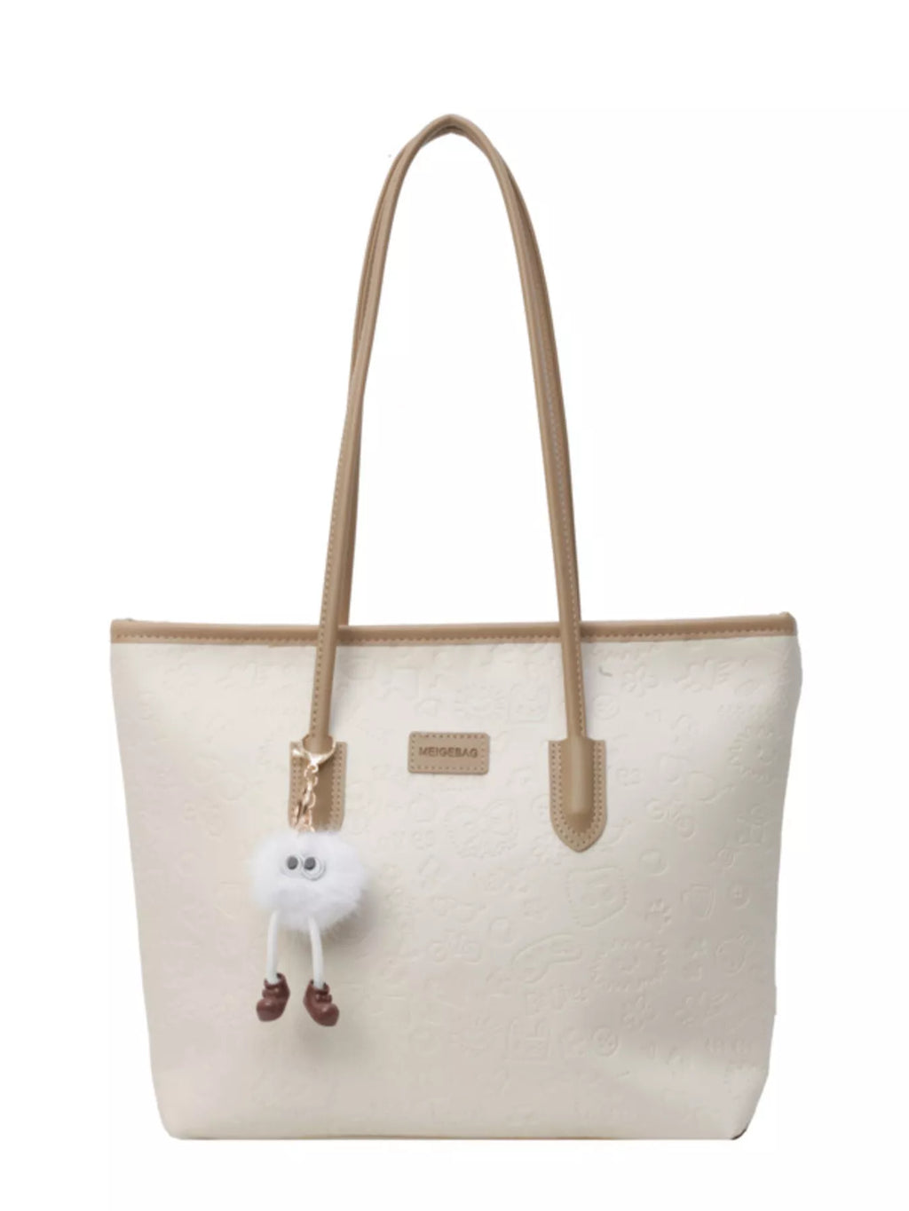 Womens Tote Bag Embossed Pattern Letter Stylish and Functional Handbag 6c5804abc2844e34a7e8770c5d98f3c3-Max-Origin Trendsi