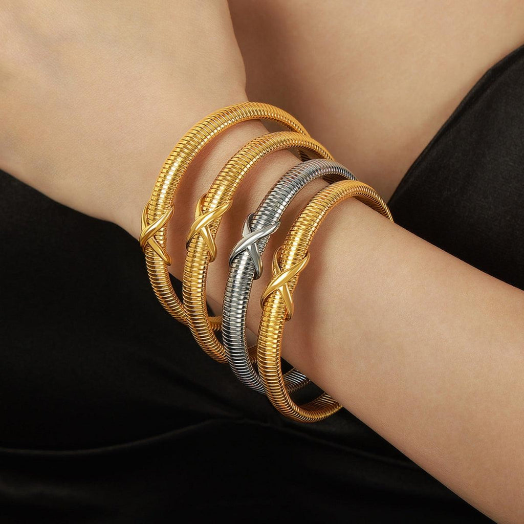 Bracelet 8K gold-plated Titanium Steel Spring Shape 6c760adc-b89e-43ff-a6ce-082524a0f6b1-Max Trendsi