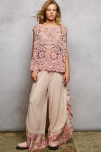 POL Crochet Tank Top Rose Pink Floral Openwork Round Neck Blouse 6ca34e0c-c5f3-40fb-b8c2-38174b018b0a-Max-Origin Trendsi