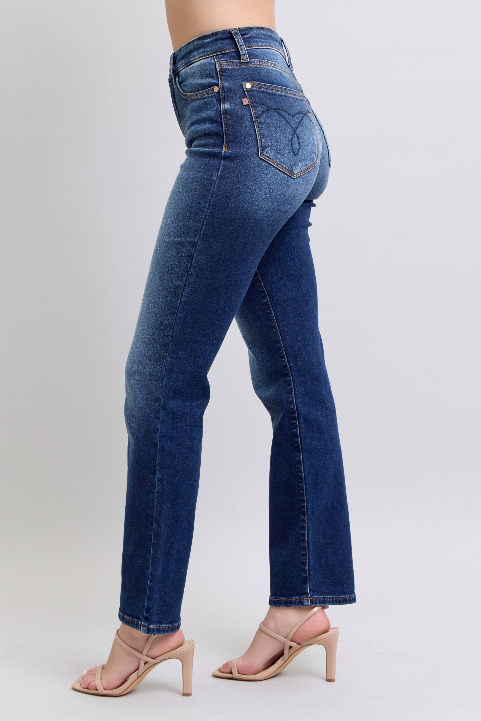 Judy Blue Women Jeans Full Size Dark Washed Straight Leg Pants with Pockets