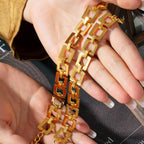Bracelet 18K gold-plated Titanium Steel Hollow Square Chain 6ca842e0-9fe7-4656-a3ca-b9b0a0b39d1e-Max Trendsi