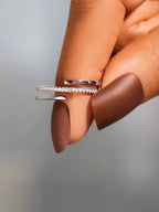Zircon Ring Women Twist 18K gold-plated 925 Sterling Silver Inlaid Jewelry Silver 6d0080ec-3470-4713-b44a-bd5a8b56d903-Max Trendsi
