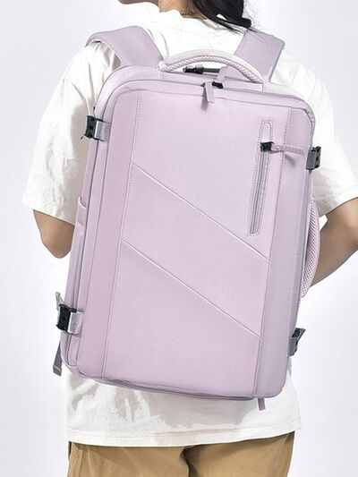Large Backpack Oxford Cloth Adjustable Straps Multi-function Briefcase Travel Lilac One Size 6d2ef458-a0b1-4445-b06c-1d06132760b4-Min Trendsi