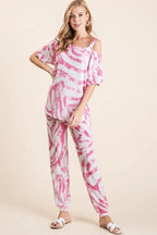 BiBi Outfit Set Zebra Print Fuchsia Pink French Terry Top and Pants Set 6d6dc846baa6447ebae1945564e10be8-Max-Origin Trendsi