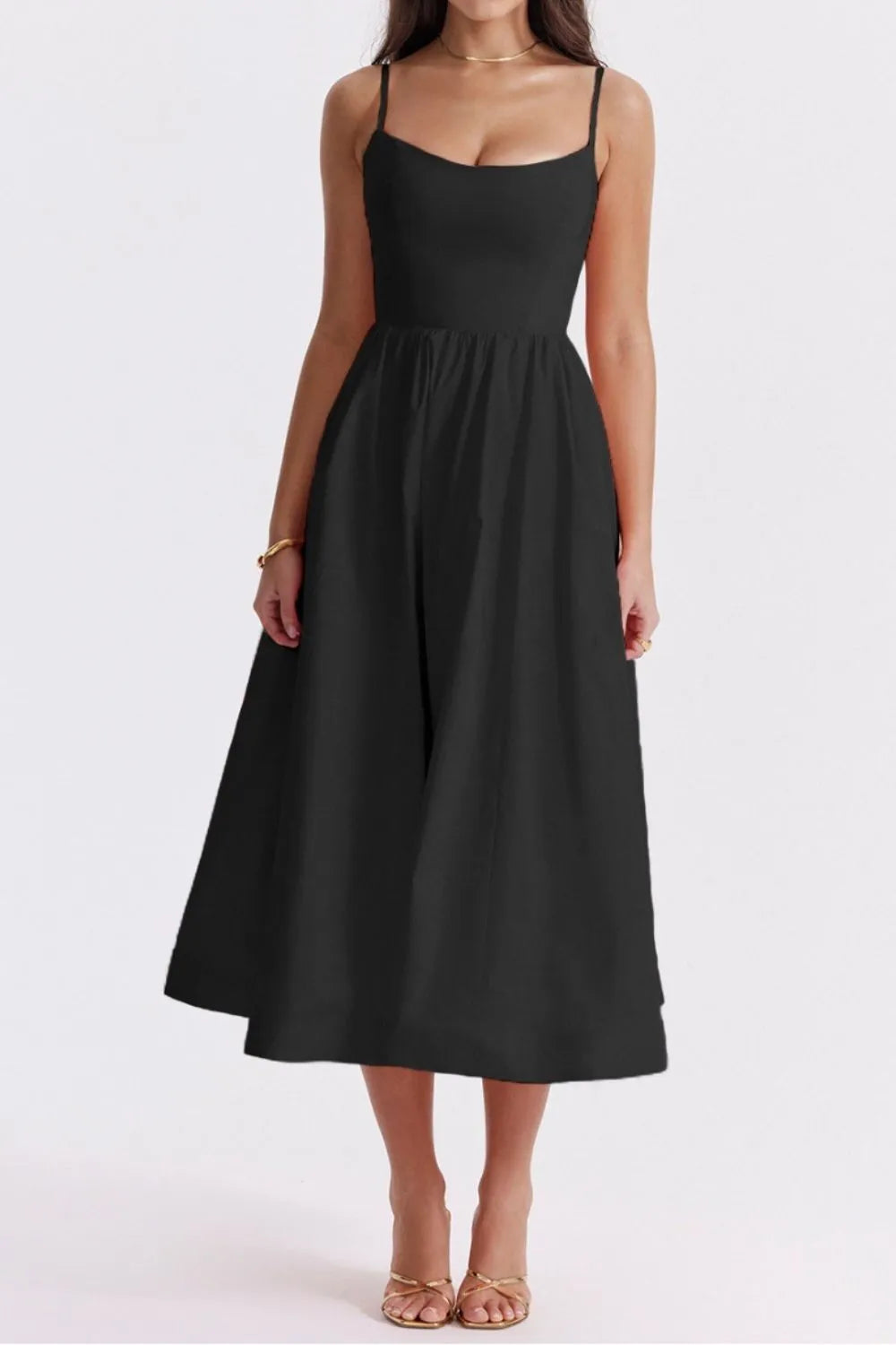 Floral Midi Dress Spaghetti Strap Ruched Zipper High Waisted 6d770c6f-a60e-4970-ad6b-e56b9d119546-Max-Origin Trendsi