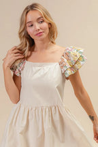 BiBi Mini Dress Flower Embroidered Floral Print Flared Short Sleeve 6d8f3ad9108949d185f3f27969b0fd65-Max-Origin Trendsi