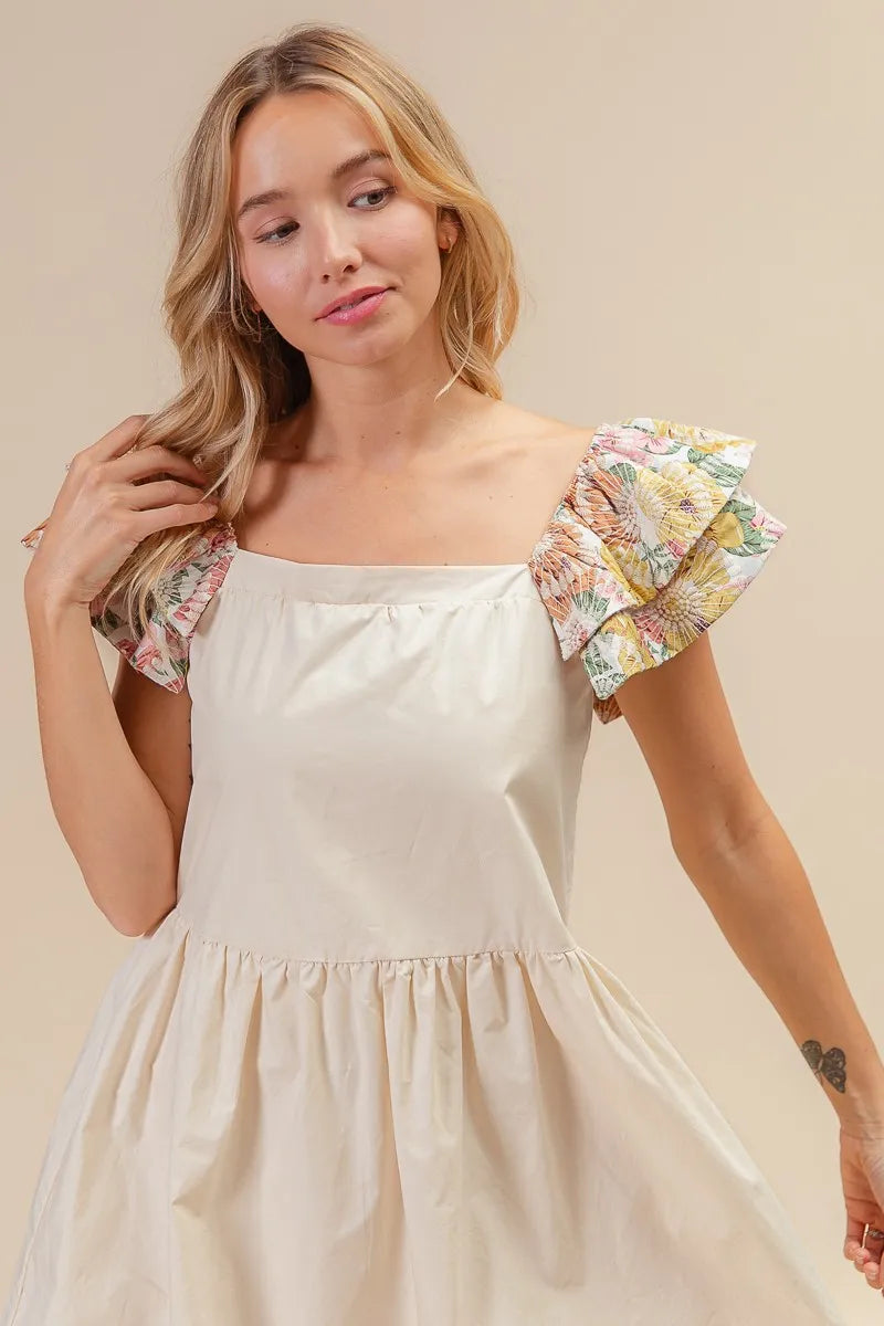 BiBi Mini Dress Flower Embroidered Floral Print Flared Short Sleeve 6d8f3ad9108949d185f3f27969b0fd65-Max-Origin Trendsi