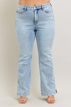Judy Blue Jeans Tummy Control Light Wash Side Slit Slim Boot Denim Pants 6dae1b4a-810e-4c0f-9544-25aa3203c4d1-Max Trendsi
