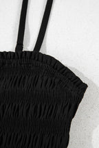 Jumpsuit Black Smocked Spaghetti Straps Wide Leg Overall 6dc3e372-58c7-453d-8903-d37e6cf5cd5b-Max Trendsi