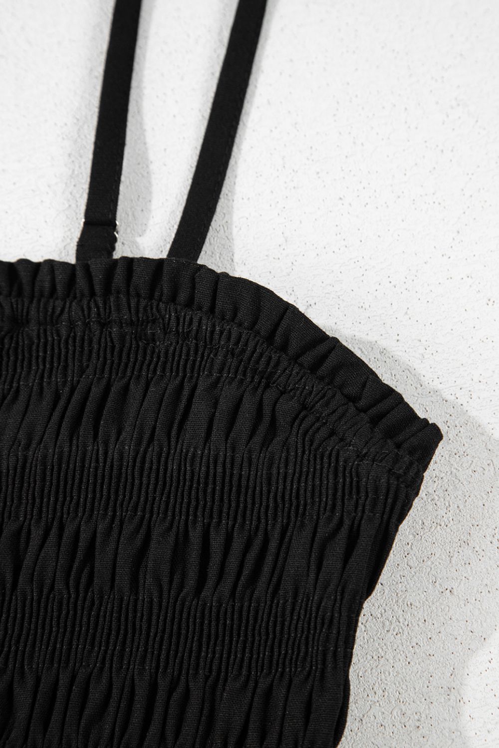 Jumpsuit Black Smocked Spaghetti Straps Wide Leg Overall 6dc3e372-58c7-453d-8903-d37e6cf5cd5b-Max Trendsi