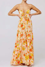 Maxi Dress Floral Print Tie Front Cutout Tiered Ruffle Party Dresses 6dd49930-4bf1-40b4-af0b-1bbbc60fb9fe-Max-Origin Trendsi
