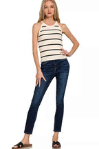 Zenana Women Sweater Tank Top Stripe Cream Black Sleeveless Knit Top 6df96200cfe64b218ce3d7ddc704ee0a-Max-Origin Trendsi