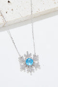 Murray Chain Necklace Blue Topaz Snowflake Shape 925 Sterling Silver Jewelry Silver One Size 6e1d117d-a880-4f15-a619-7cf79fa16809-Max Trendsi