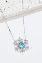 Murray Chain Necklace Blue Topaz Snowflake Shape 925 Sterling Silver Jewelry Silver One Size 6e1d117d-a880-4f15-a619-7cf79fa16809-Max Trendsi