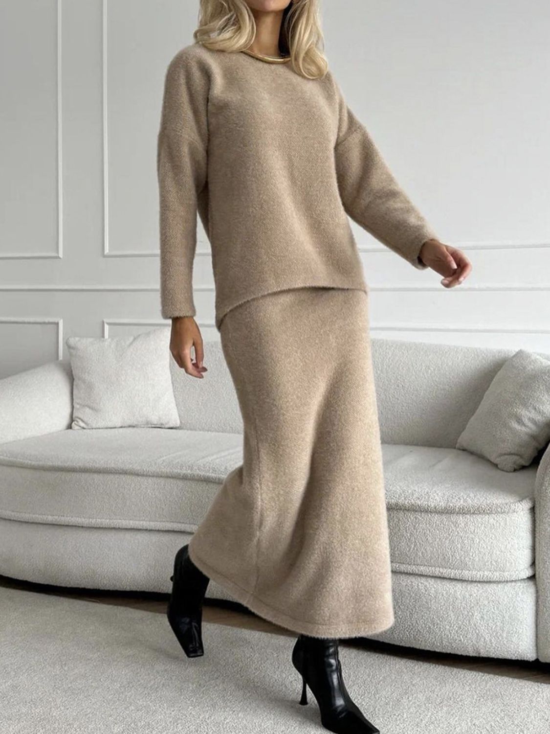 Women Sweater Set and Midi Skirt Knit 2 Pcs Soft Acrylic Long Sleeve Outfit Set 6e21ede7-e433-44c7-b3fa-95c6f83dfe68-Max Trendsi