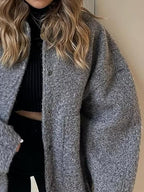 Women Jacket Snap Collared Long Sleeve Elastic Hem Oversized Pocketed 6e743cc6-b1b5-4157-aca9-647d14f9eddf-Max Trendsi
