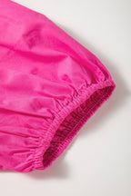 Mini Dress Hot Pink Puff Short Sleeve Bow Tie Front High Waisted 6e7d5b3e-9f05-495c-b9ba-ee7337a235fd-Max Trendsi