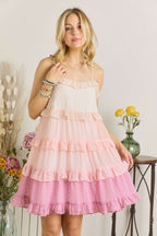 ADORA Mini Dress Ruffled Tiered Swiss Dot Mauve Multicolor Strappy 6e9d3edc-a99b-48c4-9b21-233b99b2a70c-Min Trendsi